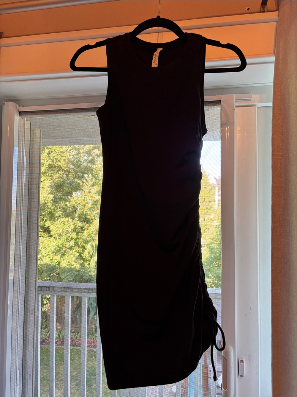 NWOT Lululemon Sleeveless Black Ruched Side Dress - Black